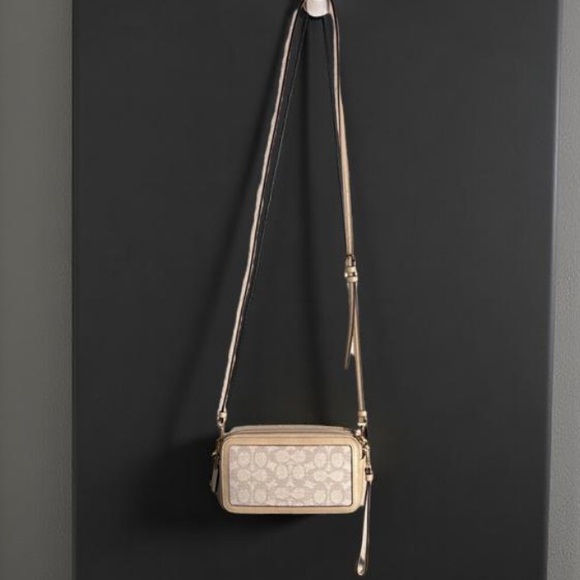 Coach Tan and Cream Crossbody and Wristlet Bag - Picture 3 of 12